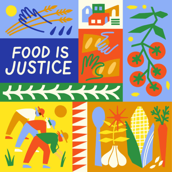 food is justice graphic by Stevie Shao