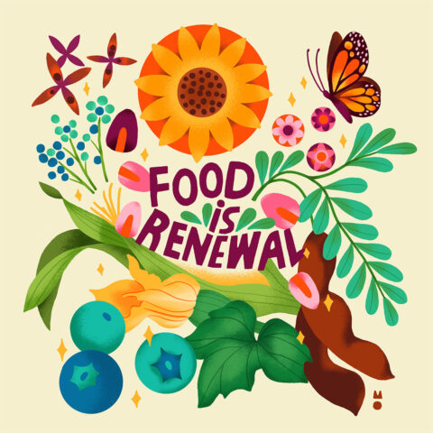 food is renewal graphic by Marisol Ortega